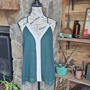 Swiss Dot Halter Tank Top – Green